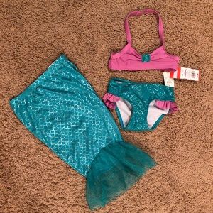NWT Mermaid bathing suit and Cover up
